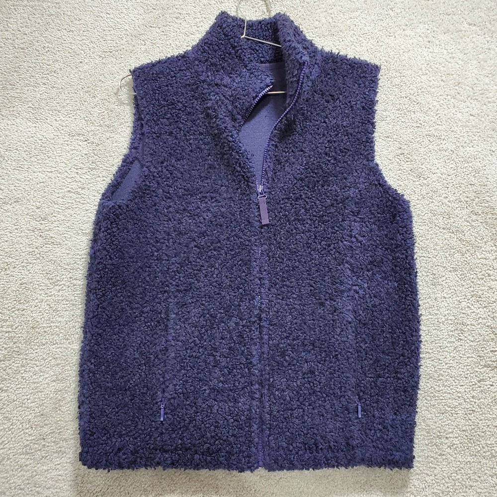 Cabela's Vest Women's M Purple Fluffy  Full Zip‎ Outdoor Hiking Gorpcore Active